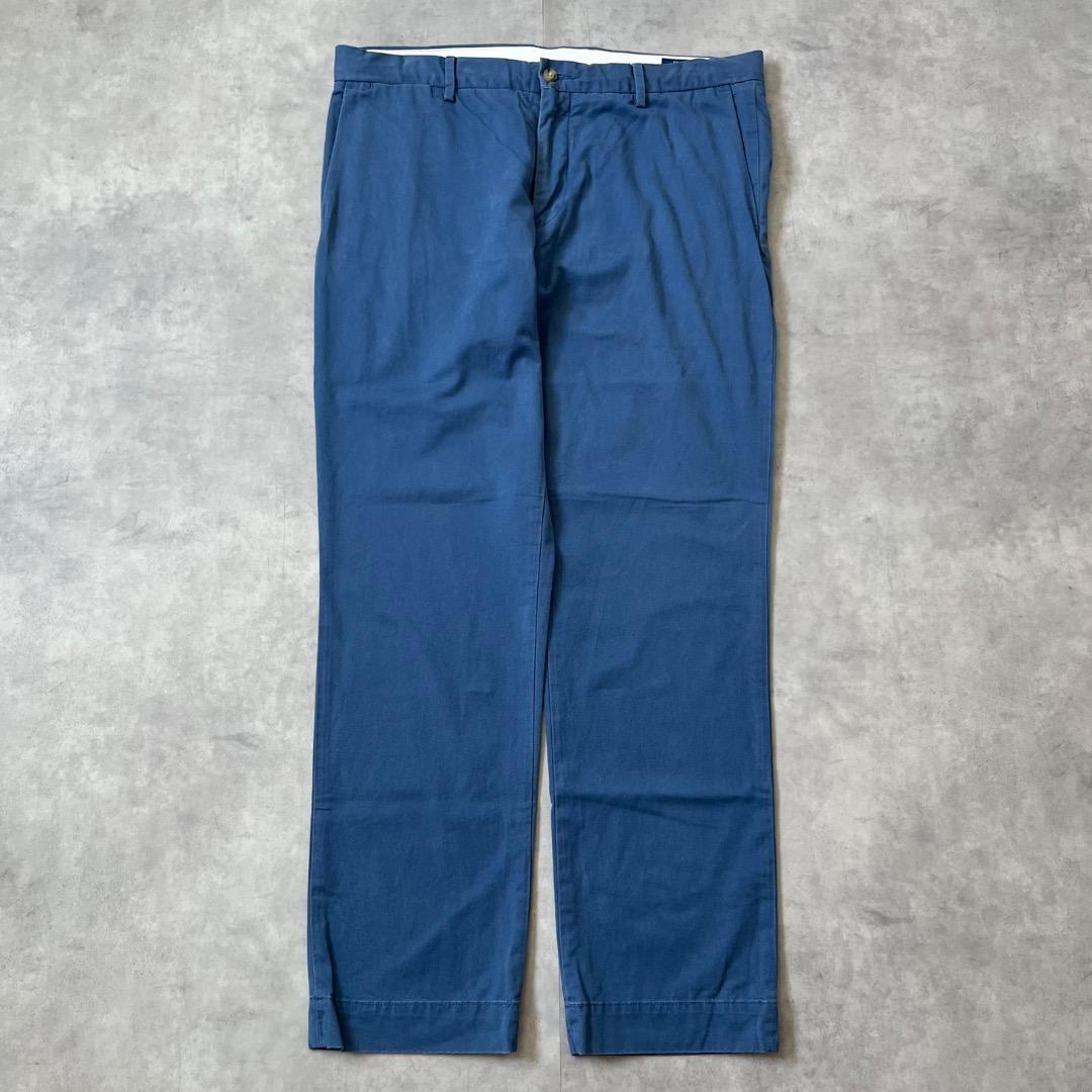 ポロ ラルフローレン W35 ポロチノ チノパン パンツ 古着 青 16618