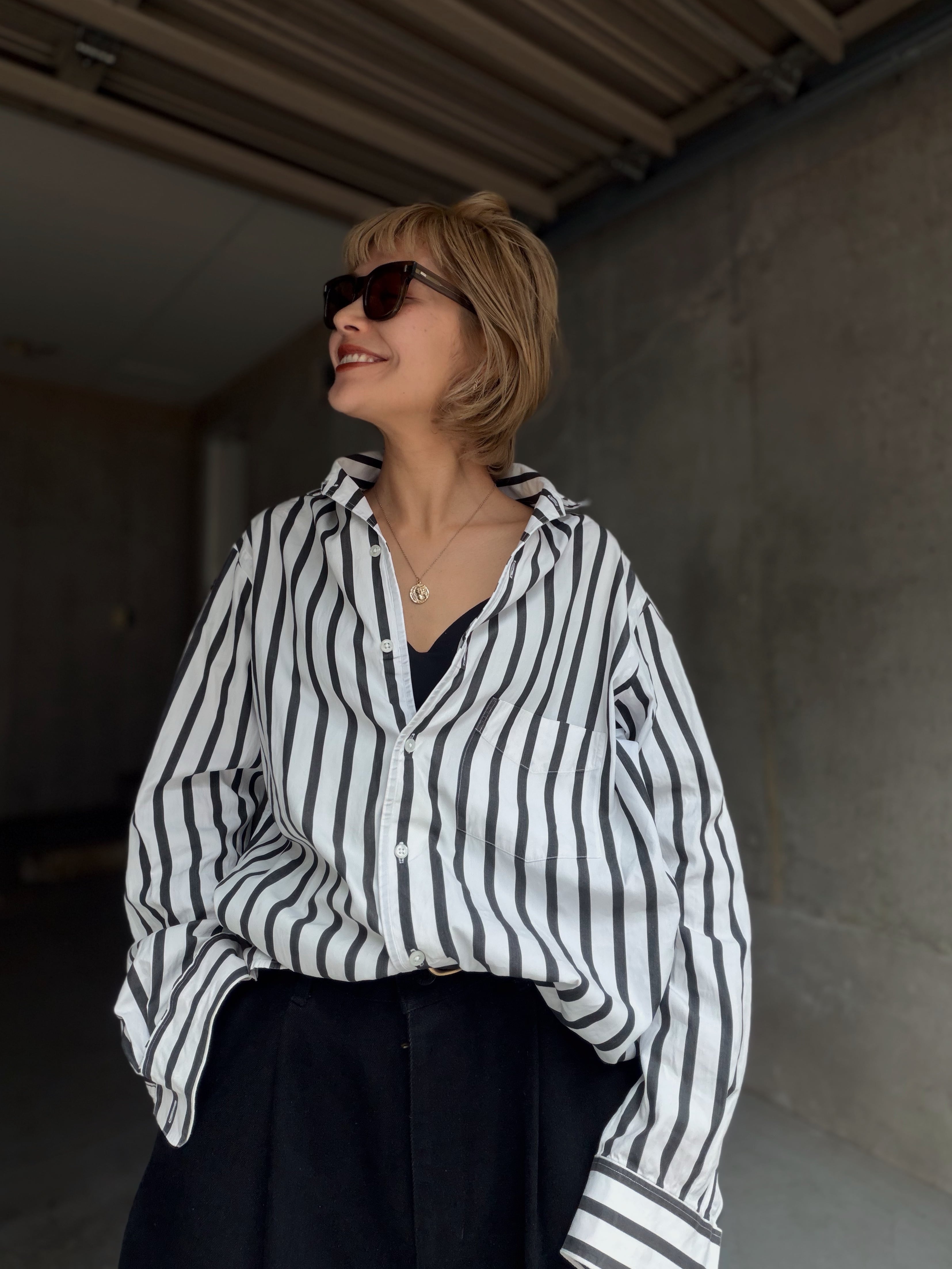 (SH1370)Polo Ralph Lauren “MARSEILLE” camp collar stripe shirt