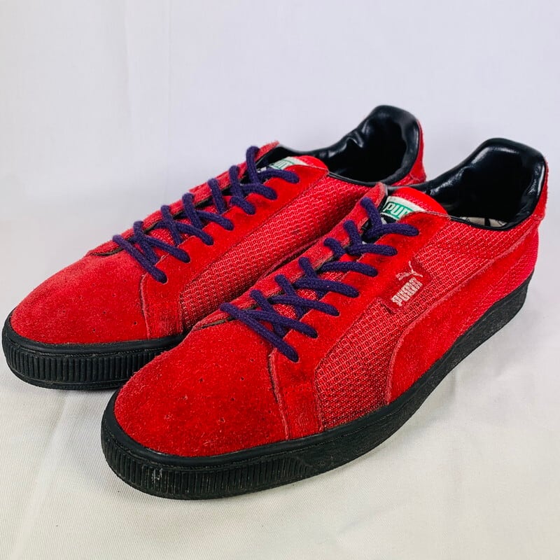 90's PUMA GALAXY プーマ ギャラクシー オリジナル スエード×リフレクター PK0893 目付き レッド 美品 日本製 93年  UK7.5 26.5cm 希少 ヴィンテージ BA-1477 RM1896H | agito vintage powered by BASE