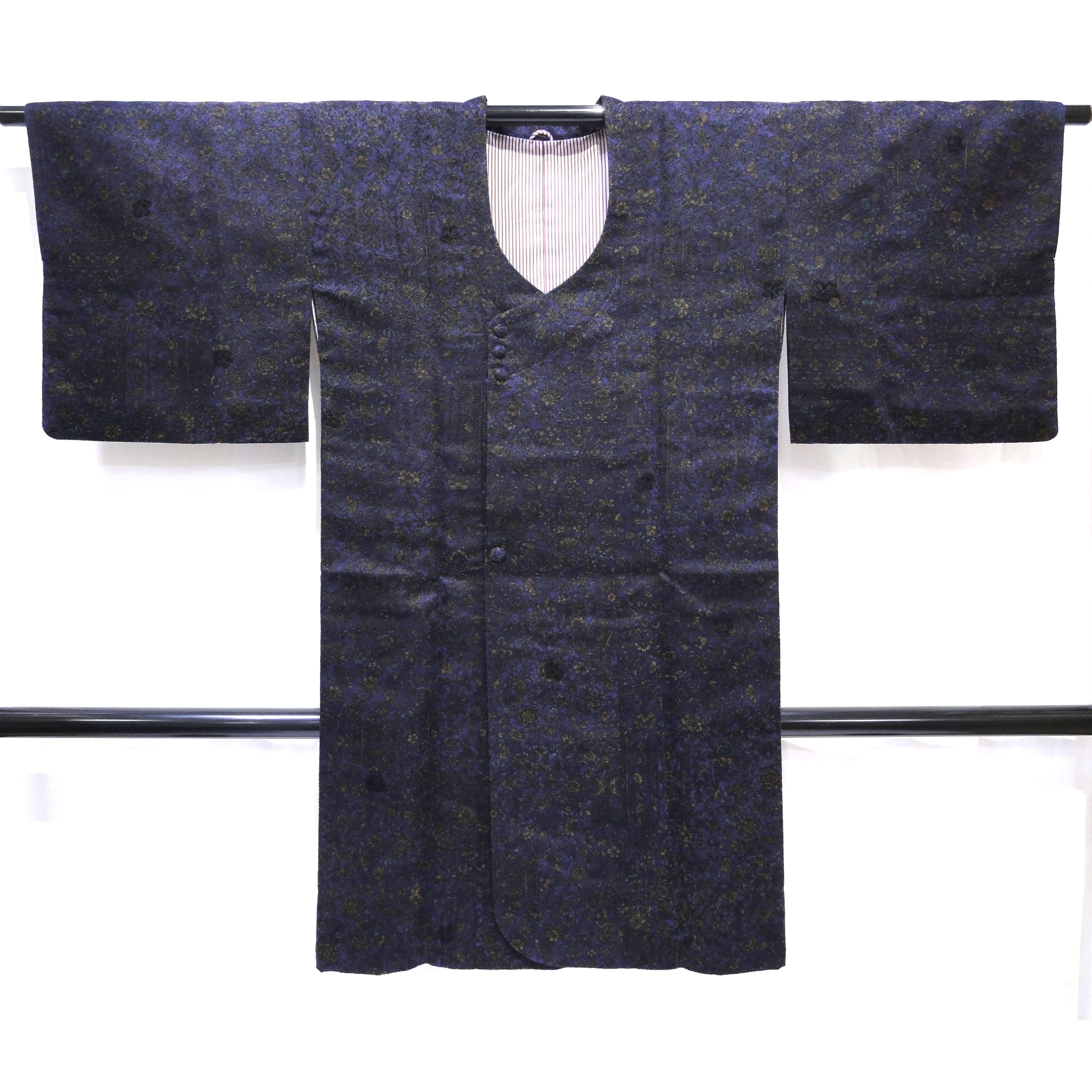 正絹・輪奈ビロード・着物・和装コート・草花・No.200701-0471・梱包