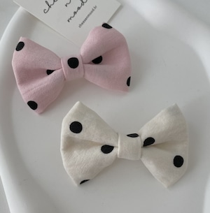 在庫確保済【cheese n mood】Dot Ribbon Hairpin《2Color》