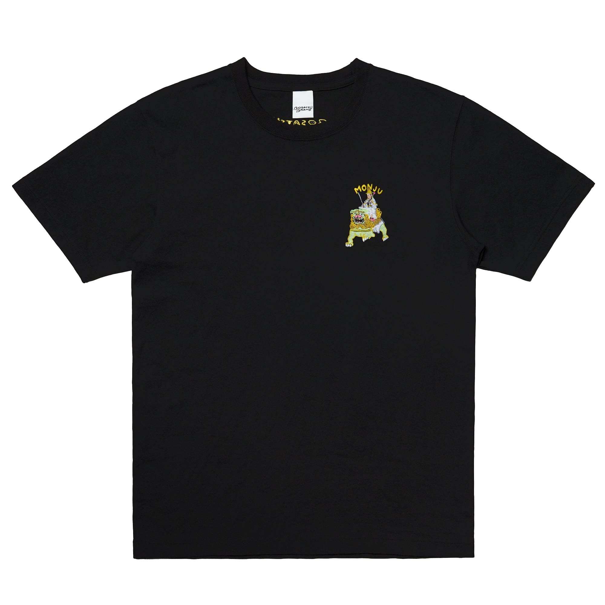 文殊菩薩 仏像 オーセンティックスーパーTシャツ (刺繍) ブラック 7.1oz