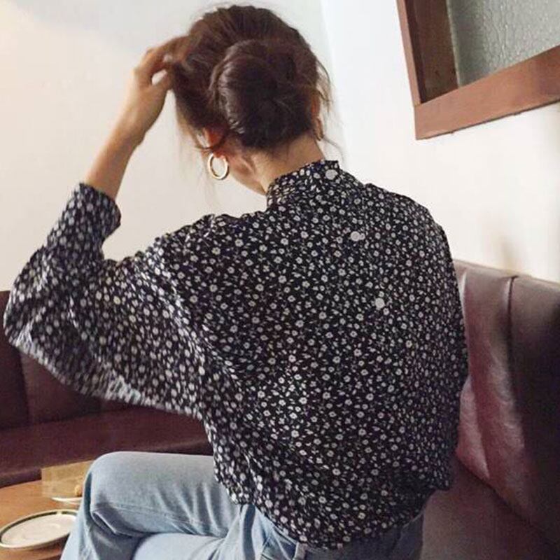 Flower print back button shirt RW0120