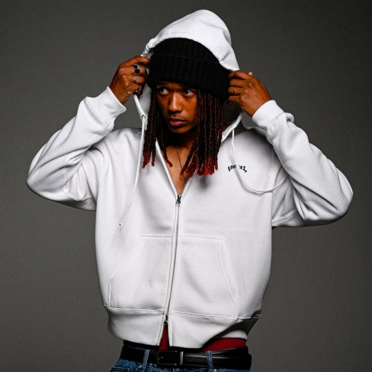 OG SMALL LOGO SHORT LENGTH ZIP HOODIE