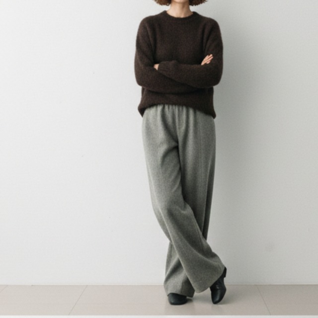 セミワイドウールライクパンツ　  M00010