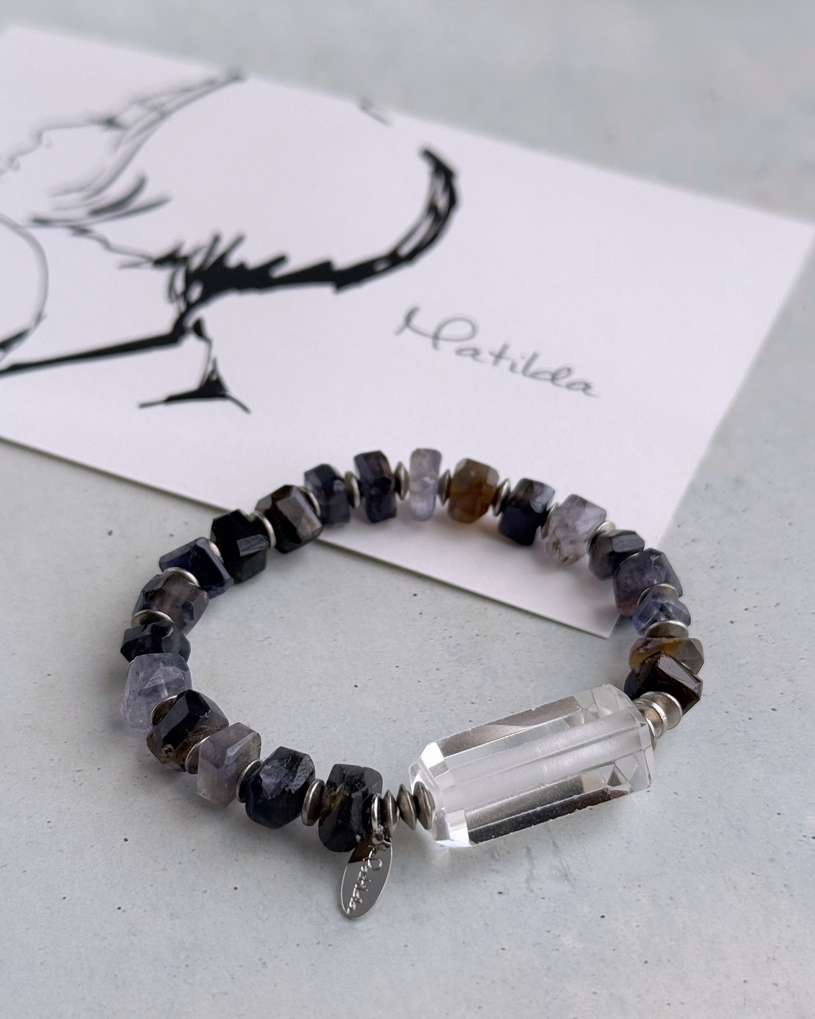 bicolor bracelet(アイオライト×クォーツ)