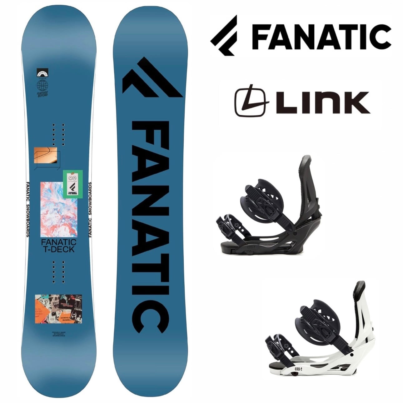 22-23 FANATIC × LINK 2点セット スノーボード T-DECK ティー ...