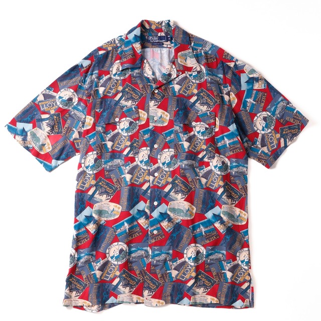 【極美品】90s Ralph Lauren special rayon open collar shirt S/S mint condition ／ ラルフローレン スペシャル レーヨン オープンカラー シャツ  サイズM  サマーシャツ 夏服 ほぼ未使用品