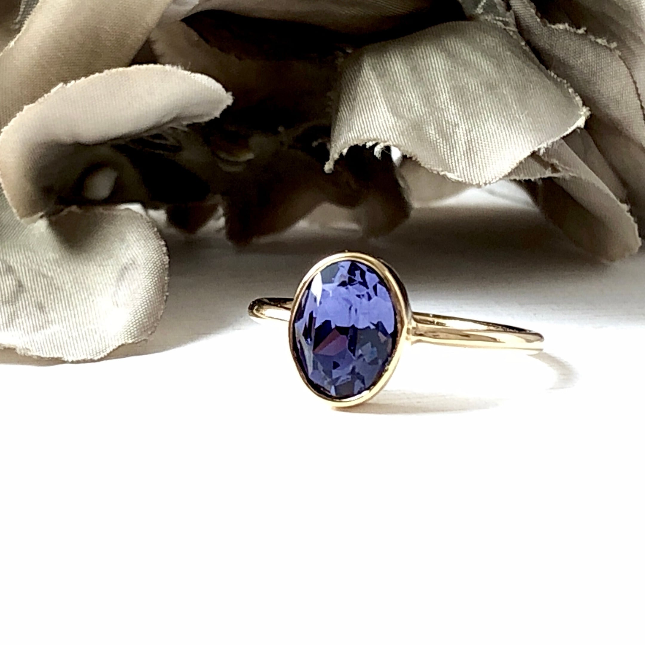 スワロフスキーオーバルリング タンザナイト 10号/13号 | Anemoon