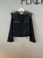 BORDERS at BALCONY SHOULDER FRILL BLOUSON ボーダーズアットバルコニー　ショルダーフリルブルゾン