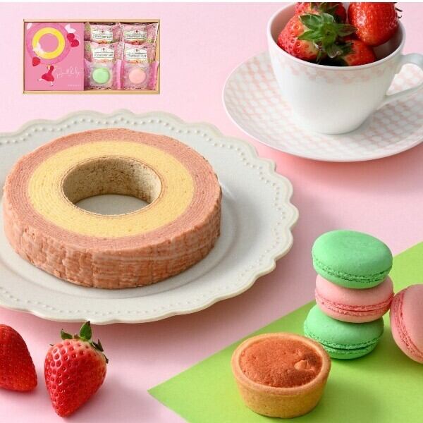 merry nico 苺ミルクバームと果実の焼菓子セット マカロン バームクーヘン 結婚内祝い 新築内祝い 初節句内祝 入学内祝い 出産内祝い プレゼント 内祝い お祝い お祝い返し ギフト 出産祝い お返し 返礼 送料無料 送料込み