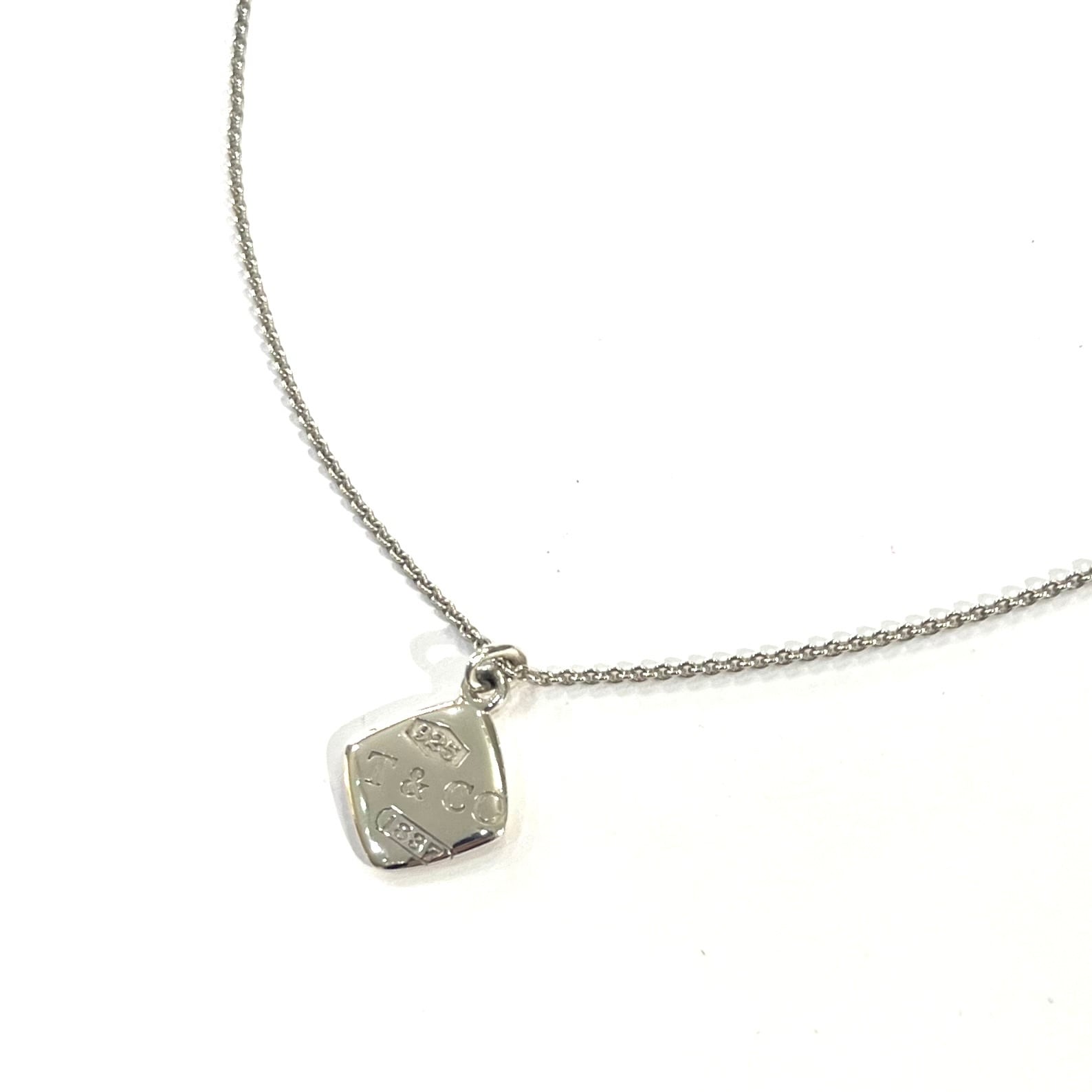 TIFFANY&CO.】2692 T&COティファニータグスクエアプレート ネックレス