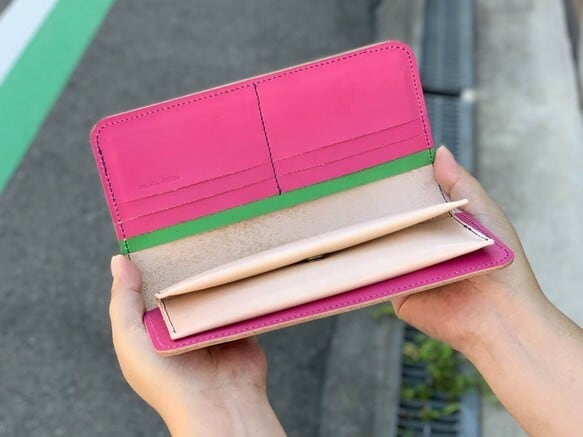 △LONG やっぱり大好きピンク♡ピンク「ロングフラット 長財布」滑らか