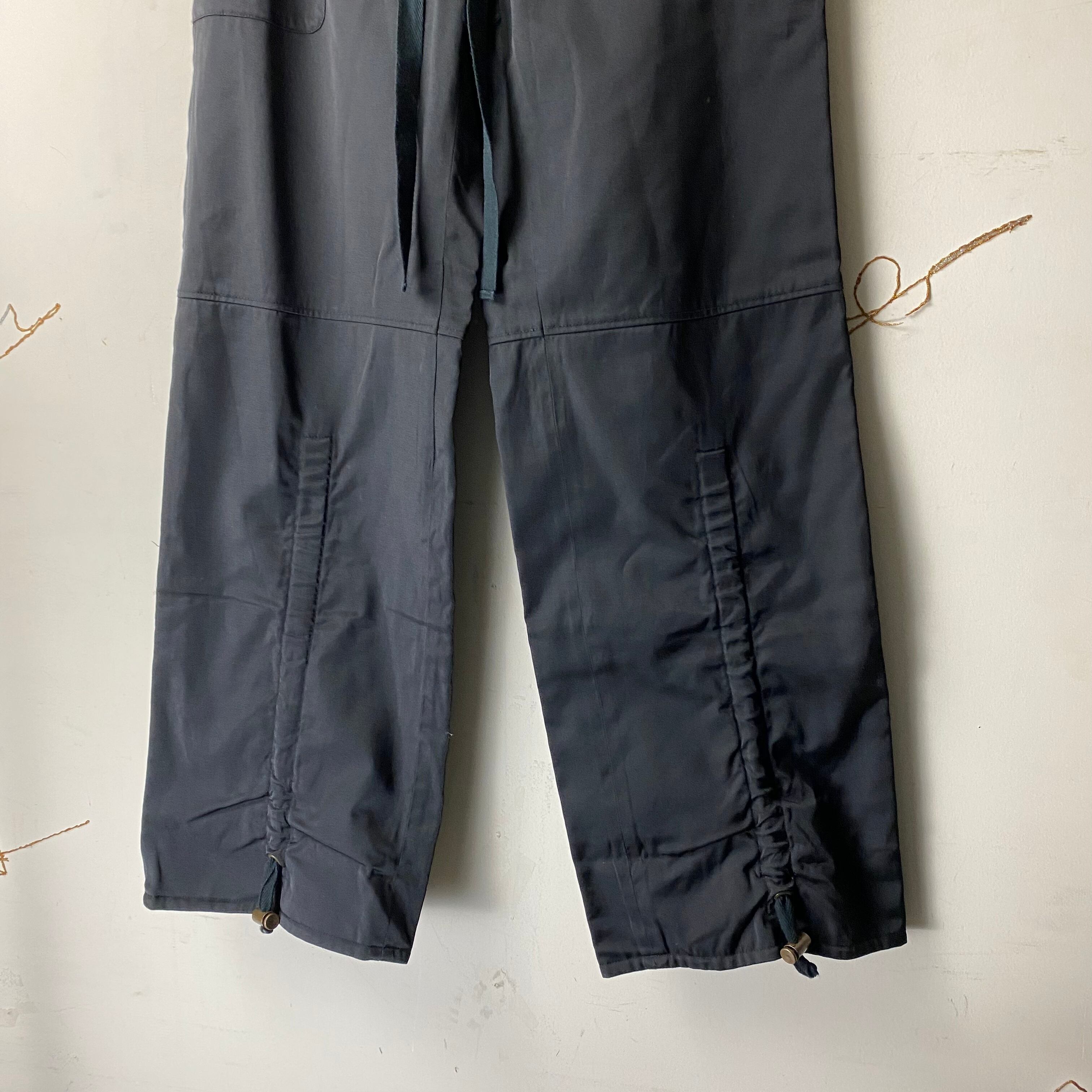 vintage COMME ÇA COLLECTION black nylon gimmick pants | NOIR ONLINE