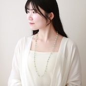 在庫限り 落ち着いたお色味で上品 バイカラーセミロングネックレス A貨翡翠 jd_ne1079