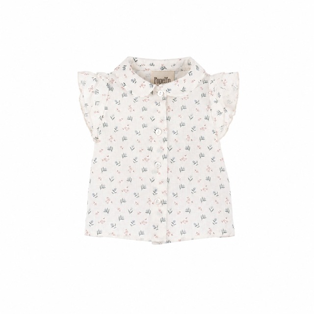 Popelin(ポペリン) / Floral blouse with baby collar / 12-18M・2-3Y