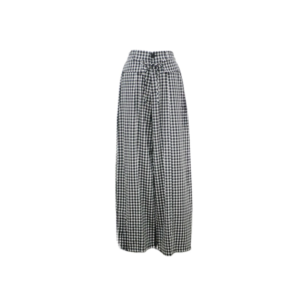 Classy gingham ribbon pants