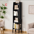 ラダーシェルフ 天然木 多段ディスプレイラック 本棚 収納棚 スリム 省スペース モダン