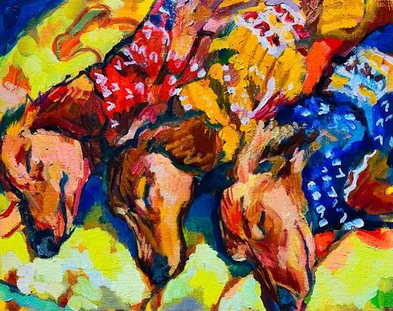 OIL COLOUR | 油彩画 #現代アート #犬 #猫