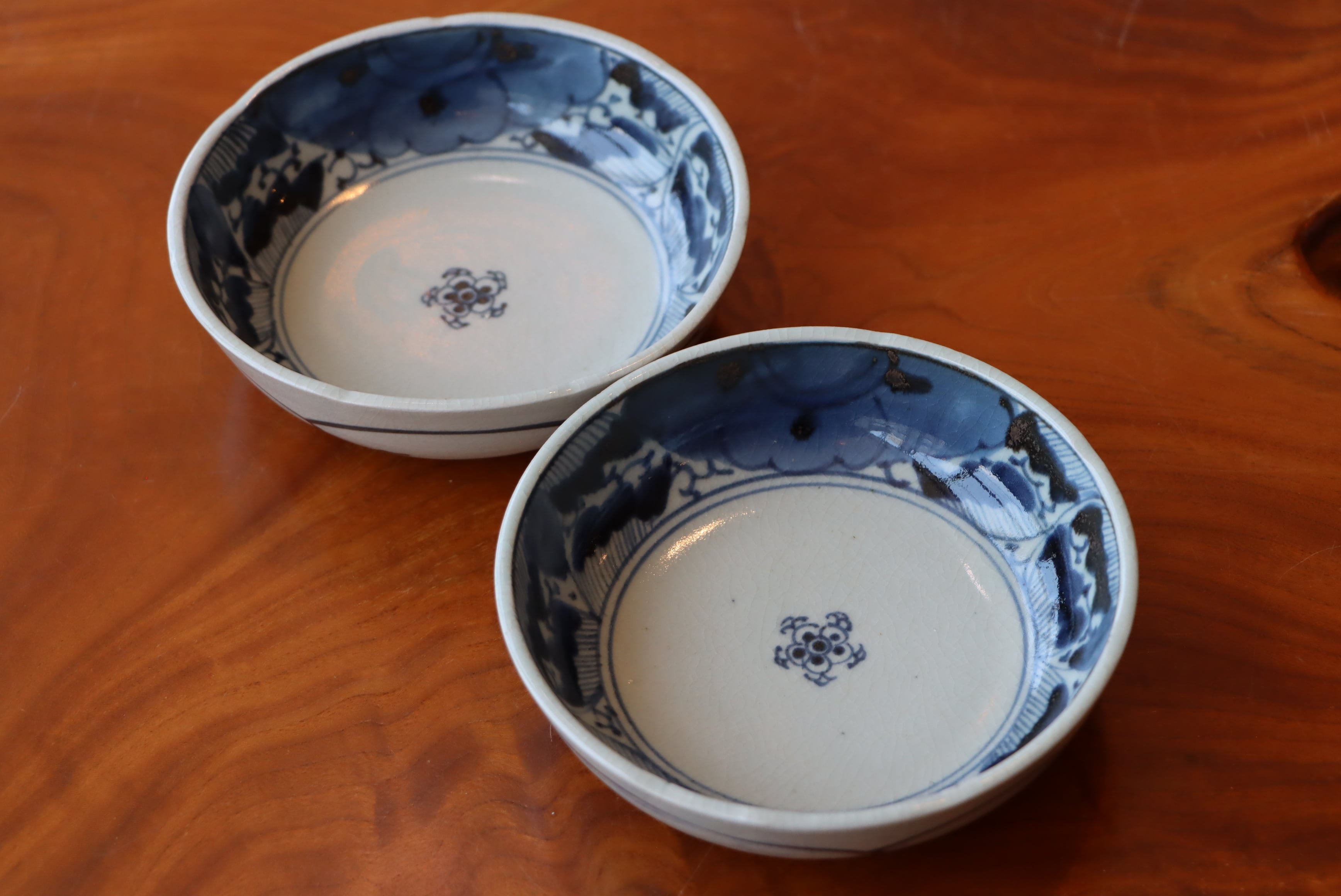 膾皿 二客組 古伊万里 染付 花文 | Pay ID 伊万里焼