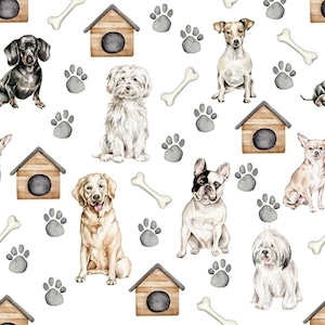 【ti-flair】バラ売り2枚 ランチサイズ ペーパーナプキン Pet Dogs ホワイト