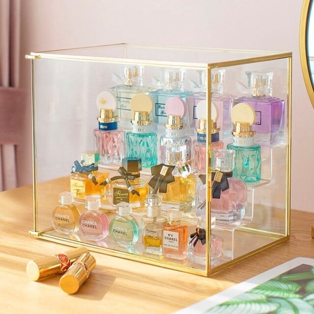 2段ver.) ゴールド香水収納クローゼット【セレクト商品】[Mellifluous
