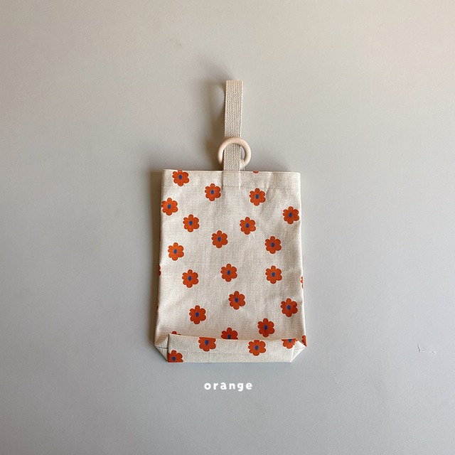 シューズ袋〈ajisai アジサイ オレンジ〉花 レトロ かわいい 入園 入園グッズ うわばき うわぐつ入れ 男の子 女の子