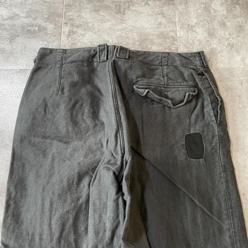 40-50s Almi フレンチワーク モールスキン ブラック パンツ W32 詳細写真9