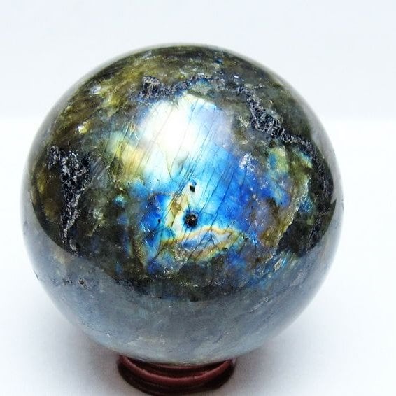 ラブラドライト 丸玉 83mm スフィア 置物 一点物 151-9149