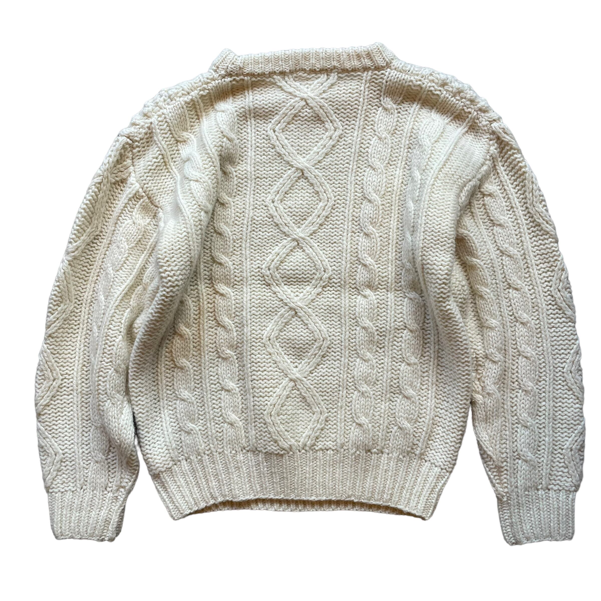 L】Cable Knit Sweater col NAT HAND KNIT WOOL 100%ケーブルニット