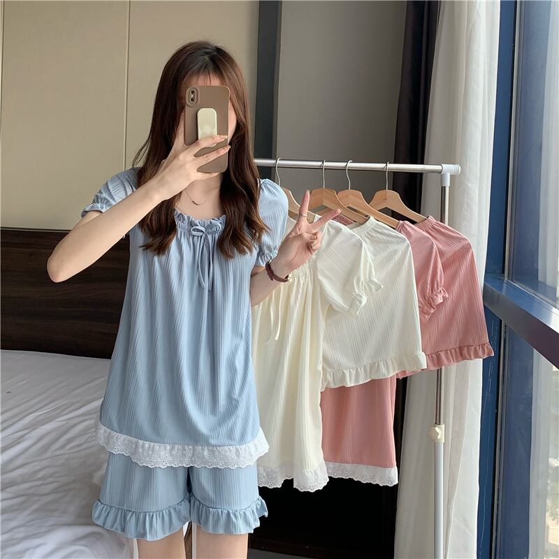 パジャマ ルームウェアレディース夏服スタイルカジュアル 大人ガーリー