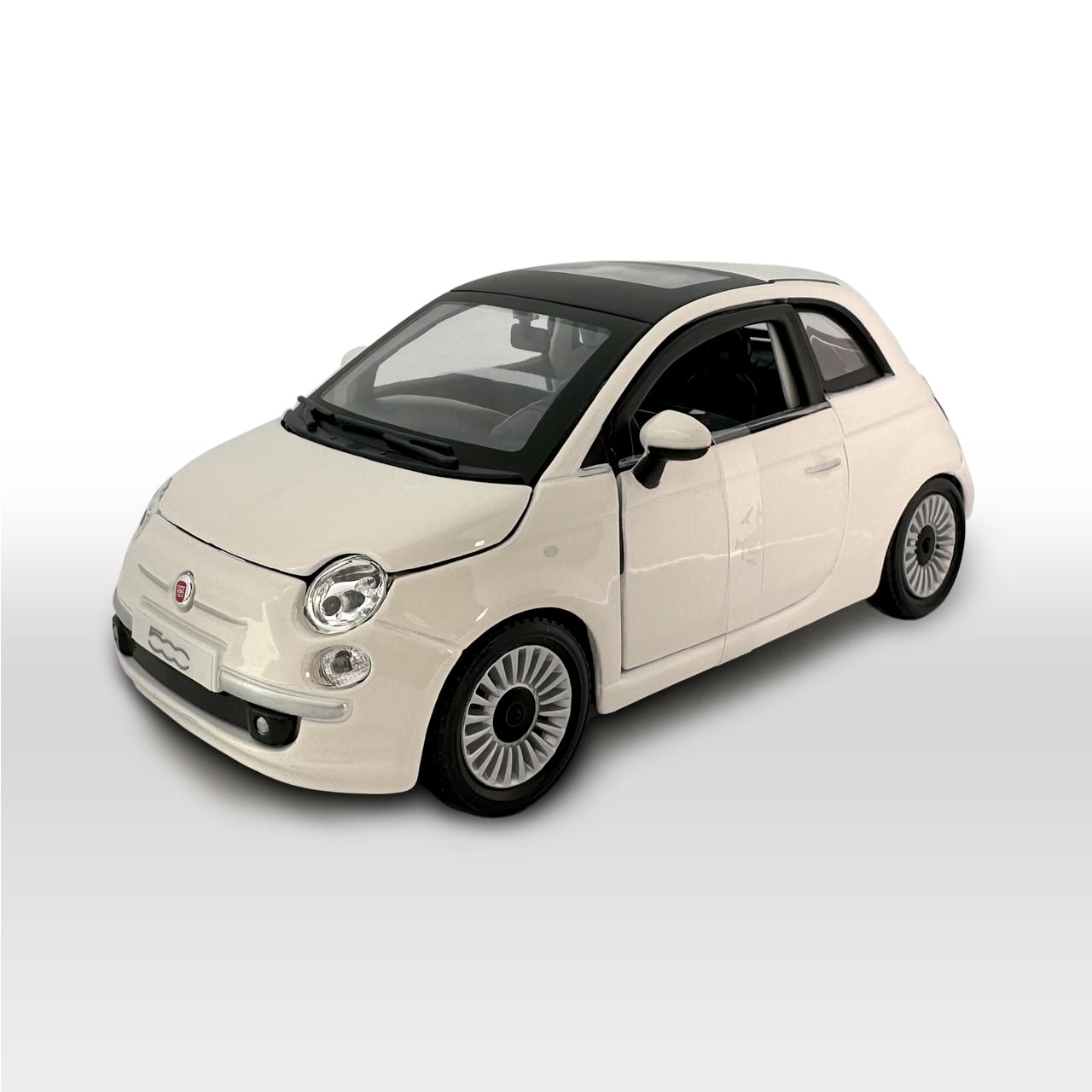 ミニカー イギリスフィアット限定品 1/24 フィアット 500 2007(ホワイト)【BUR22106W1