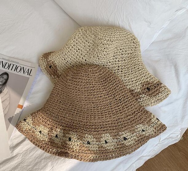 レティース★日除け帽★かわいい★麦わら帽子★人気★紫外線対策★2色
