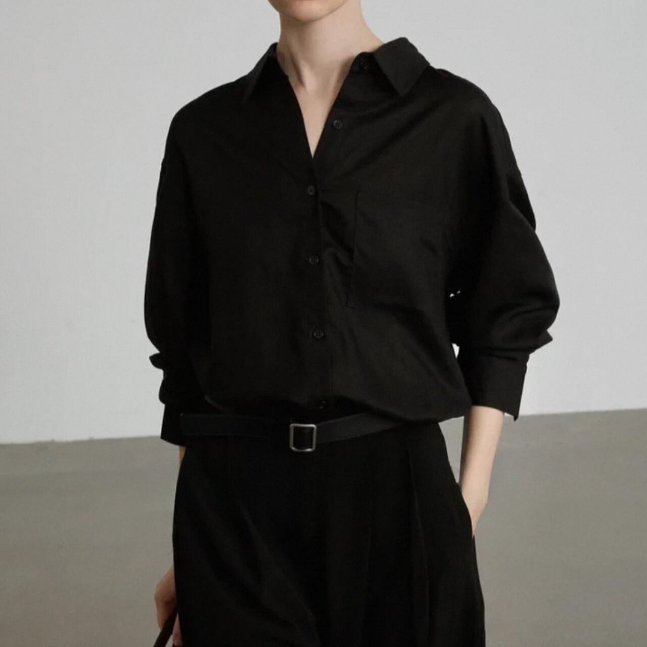 oversized light black shirt 00239