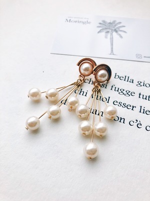 Fringe pearl pierce (フリンジパール ピアス)