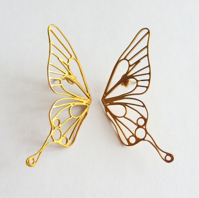 Butterfly(L) / 縦着ピアス / 18KGP