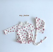 韓国子供服 / Mybebe / ワッフルレーススーツ (ボネット付き) / ベビー *S~Ⅿ*