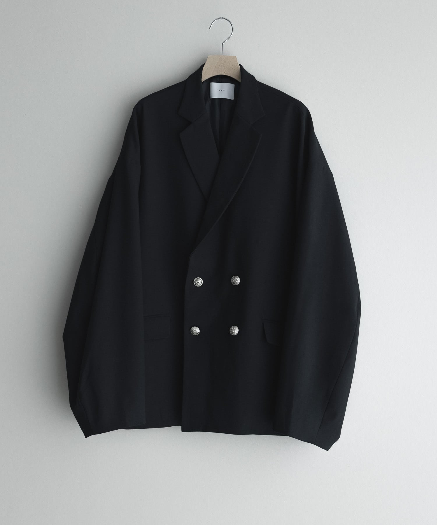 loose basic double tailored jacket / navy | remer