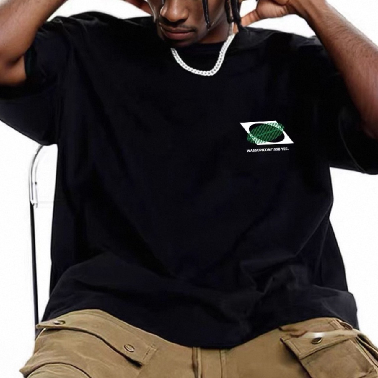 Sound wave graphic print tee 1391 - 4