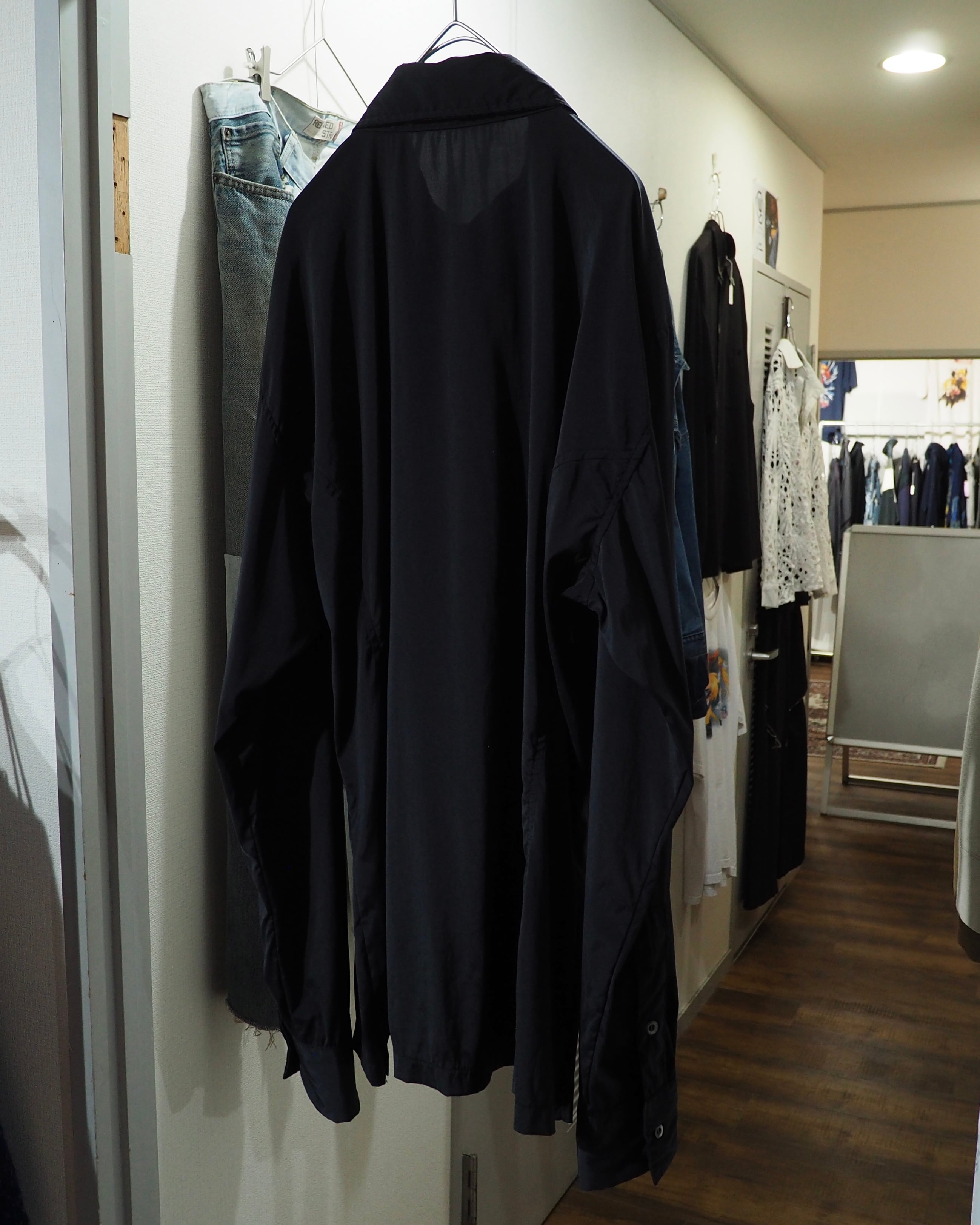 1990 - 00s " 5351 Pour Les Hommes " Black Pointed Collar Archive Drape Shirt