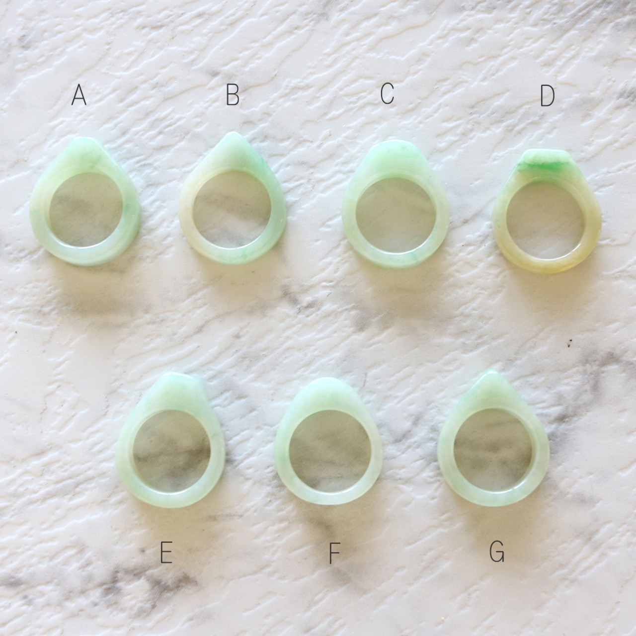 【9号】翡翠 くり抜き リング (トップボリュームタイプ) A貨翡翠 jd_rg1018