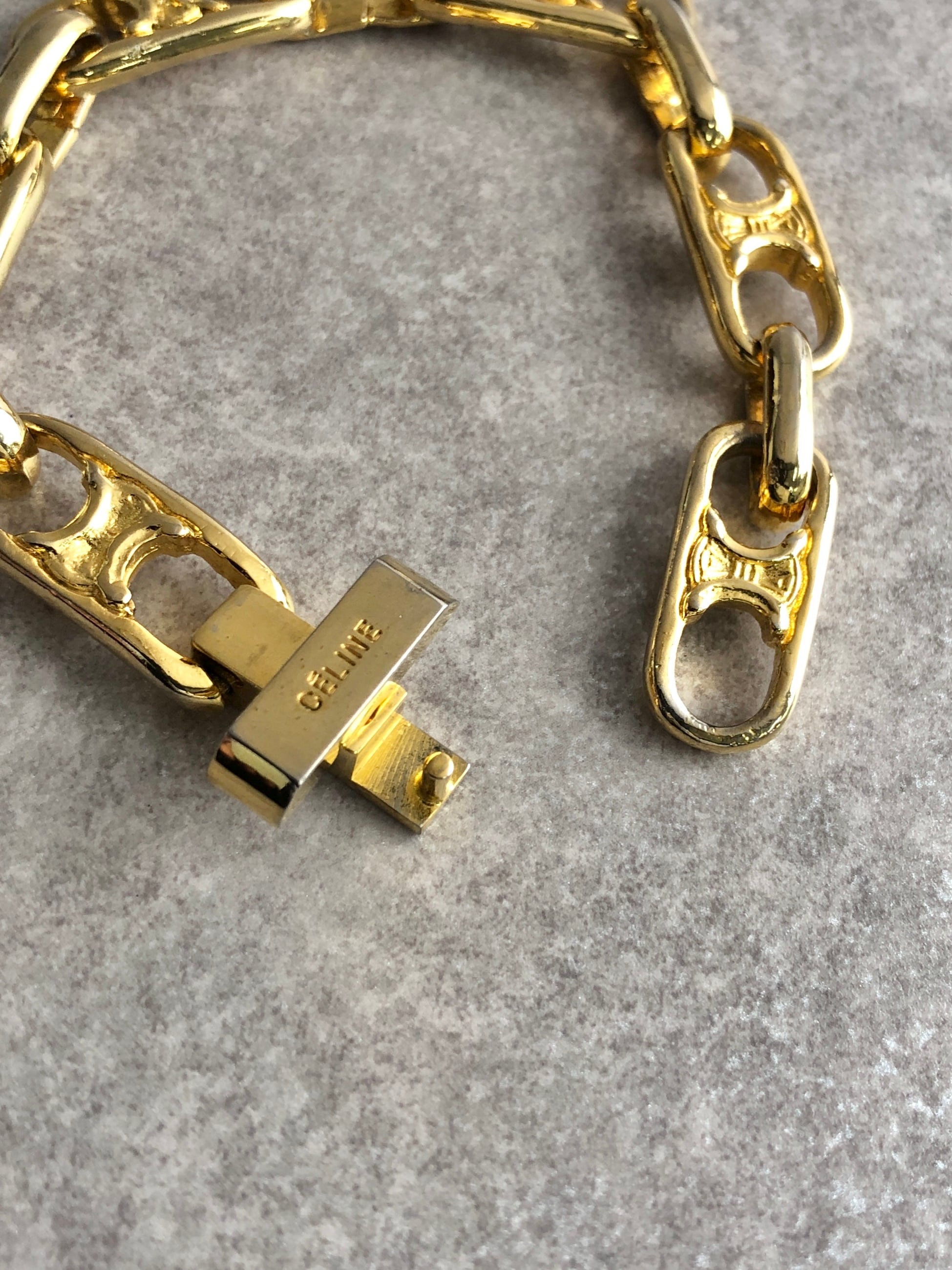 CELINE セリーヌ ブレスレット ゴールド トリオンフ チェーン vintage