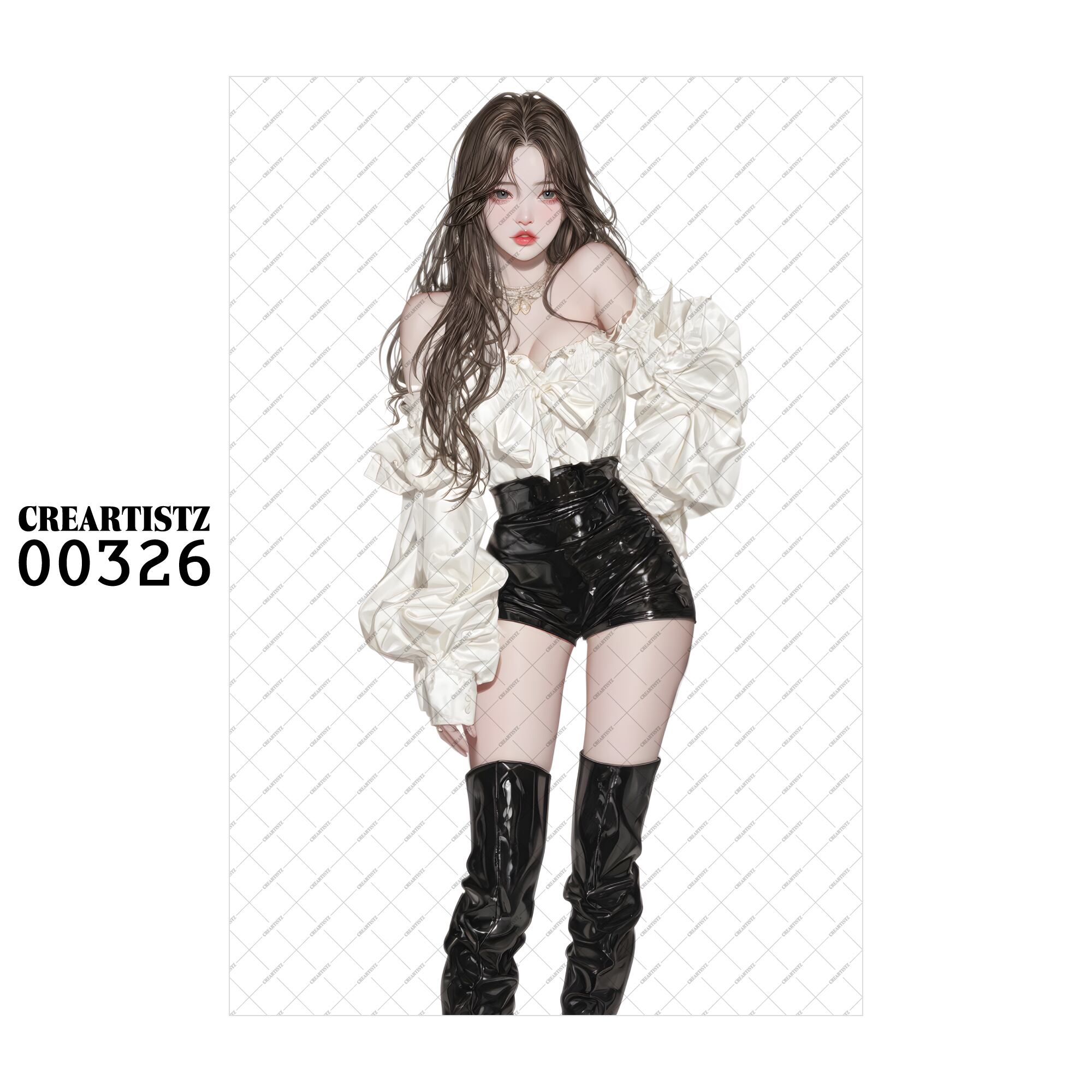 00326 ガール キュート オリジナル ペーパー/ステッカー 4枚セット CREARTISTZ