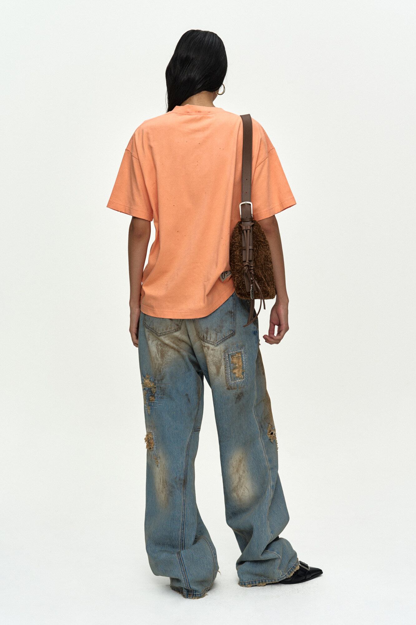 ANDERSSON BELL] UNISEX DESTROYED WIDE-LEG JEANS apa864u(BLUE) 正規