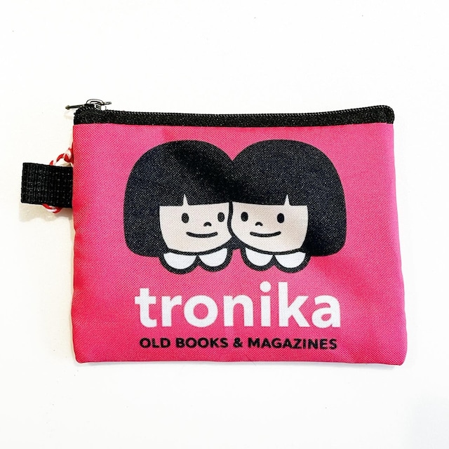 コインケース「トロニカ　双子　イラスト　顔アップ　ピンク」小銭入れ　ミニポーチ - メイン画像