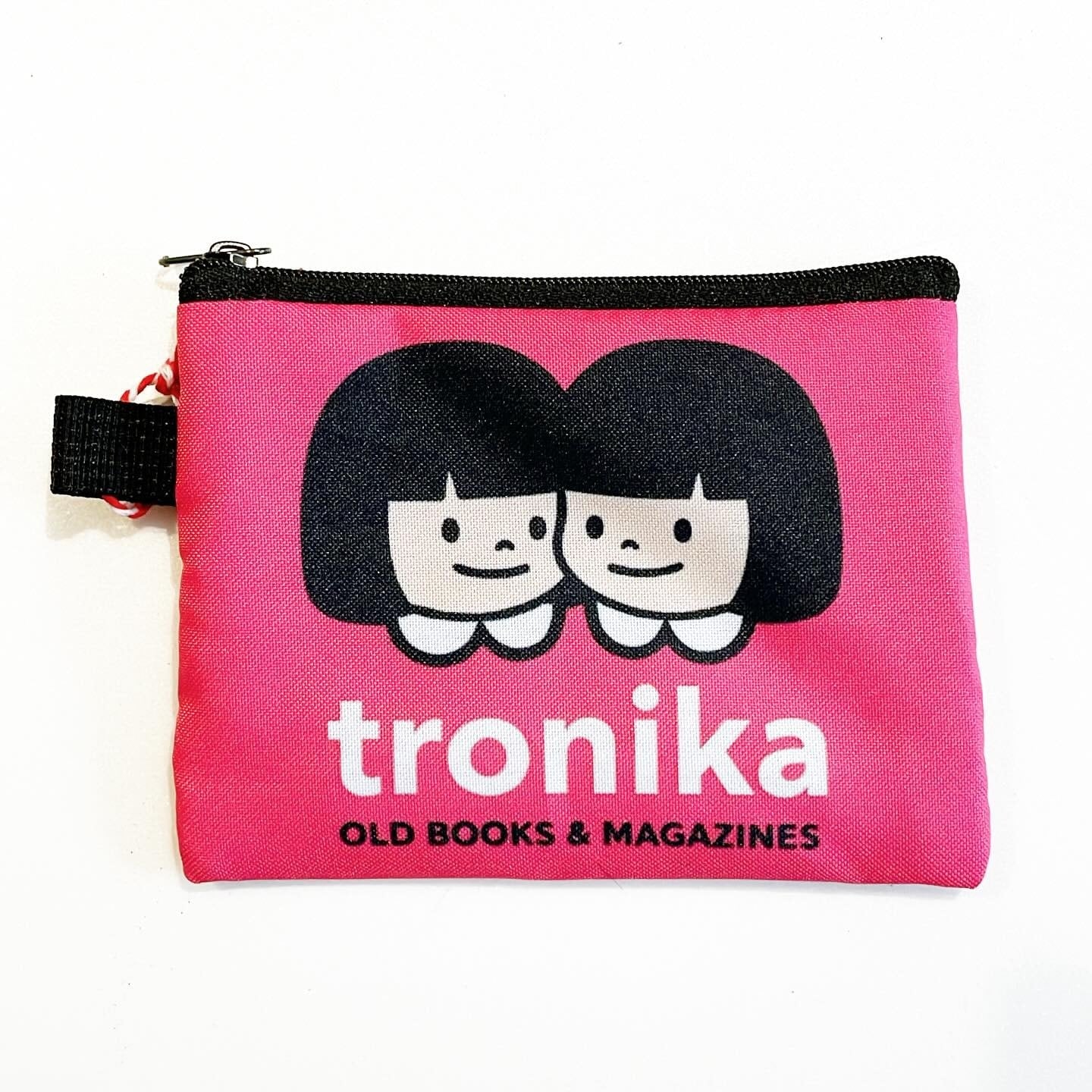 コインケース「トロニカ　双子　イラスト　顔アップ　ピンク」小銭入れ　ミニポーチ - 画像1