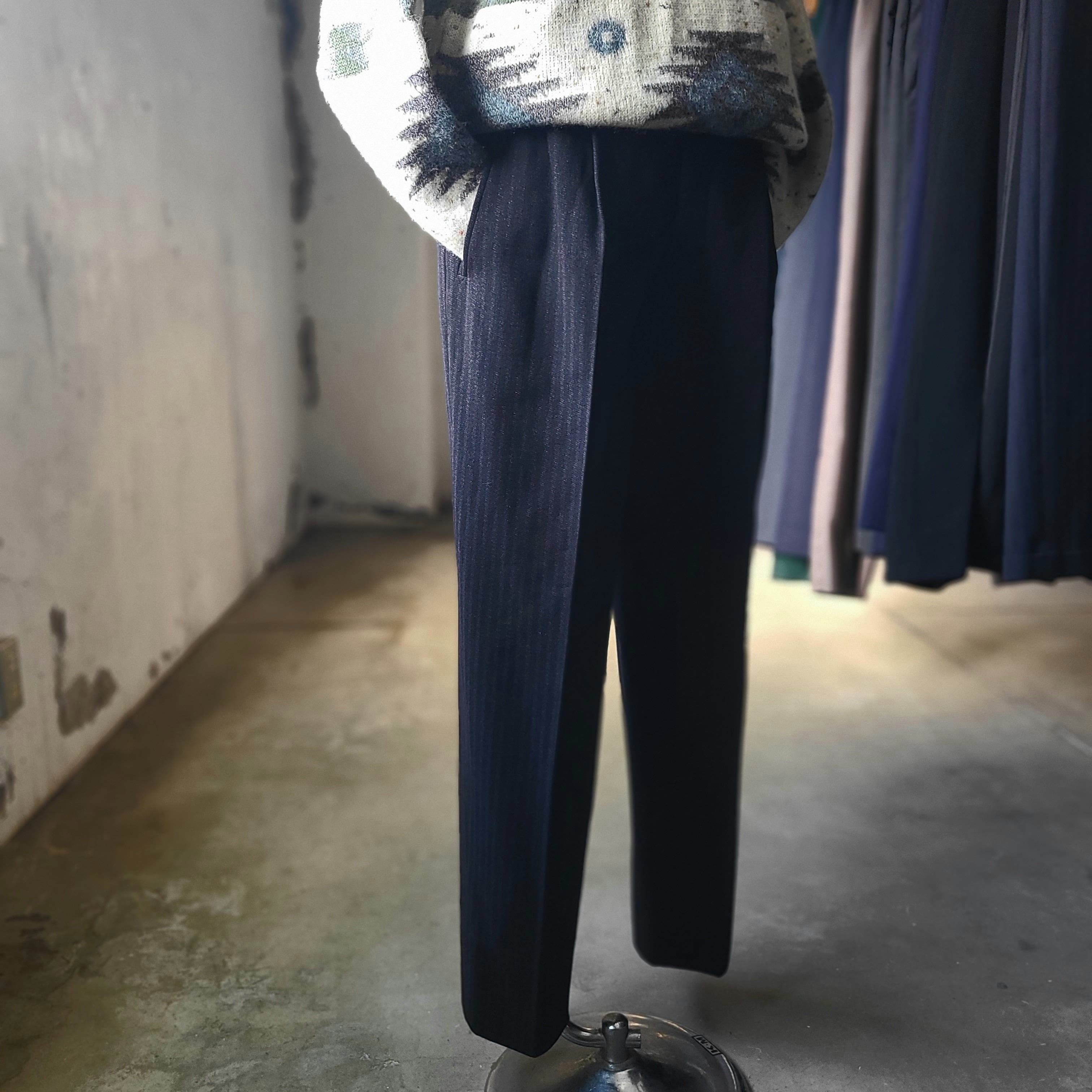 vintage イタリア製ウールストライプトラウザーズ | Bartage