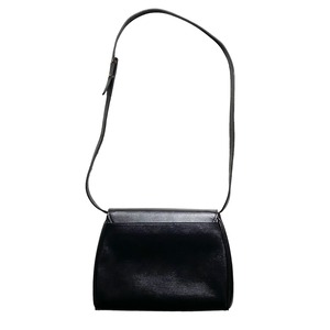 vintage CELINE black leather shoulder bag “circle logo”