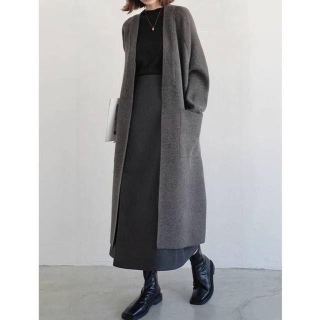 【ロングニットカーディガン】P02020