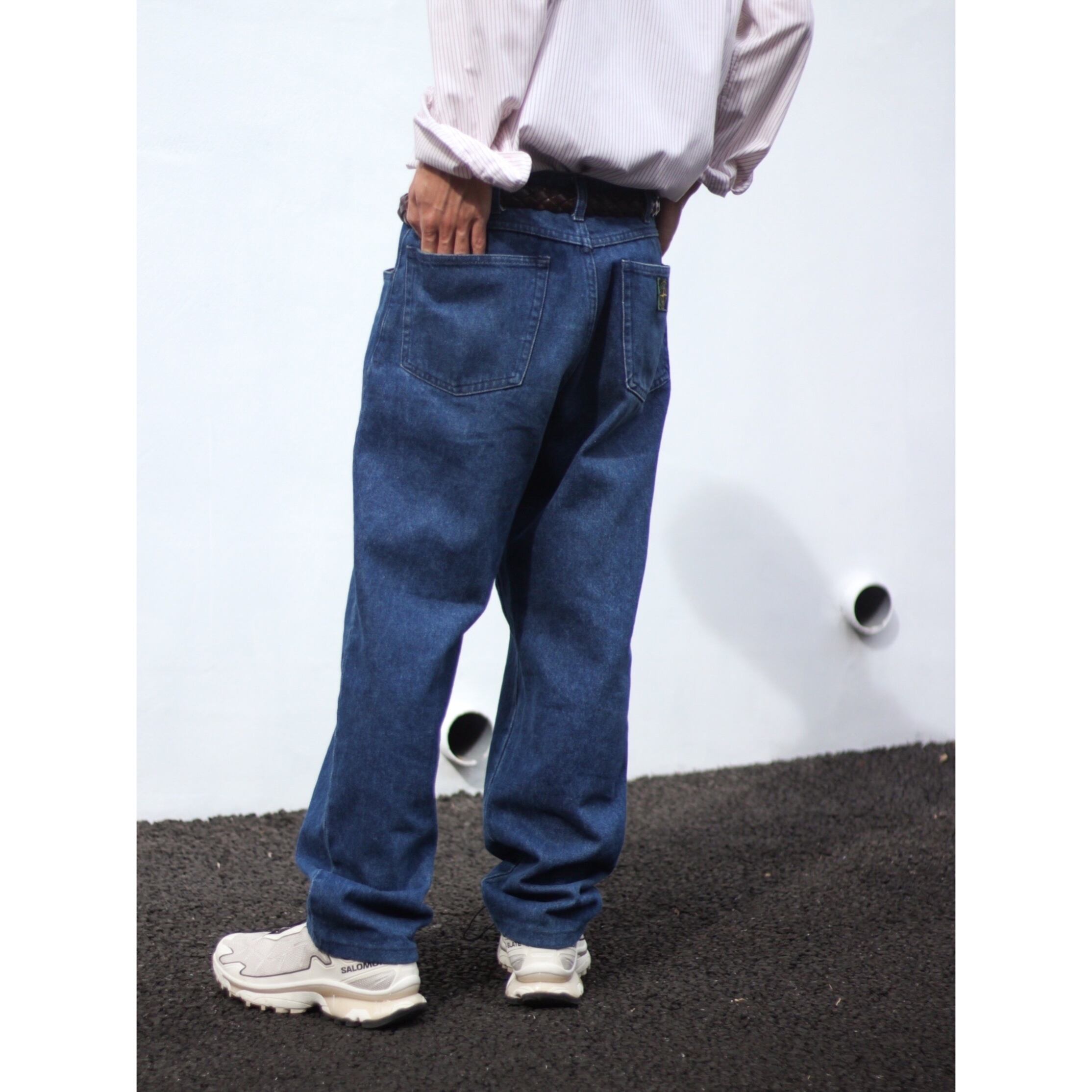 CUBA】1980s vintage STONE ISLAND by MASSIMO OSTI wide denim CUBA】1980s vintage STONE ISLAND by MASSIMO OSTI wide denim